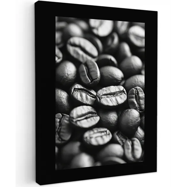 Canvas schilderij - Koffiebonen - Zwart - Vintage
