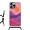 Zon - Heuvels - Paars - Abstract Hoesje iPhone 16 Pro Max met koord klein -3d