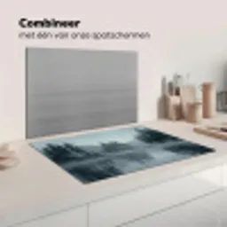 Bos - Meer - Mist - Natuur - Grijs Inductie beschermer vinyl 3mm klein -wsfeer7_website