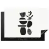 Japandi - Zwart - Abstract Inductie beschermer vinyl 3mm klein -3d