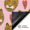 Tijgerkoppen - Hartjes - Roze - Rood Deurmat klein 898 -antislip_NL