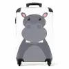 Dierenportret - Nijlpaard - grijs NBS - Handbagage koffer - Unisex middel -productfoto_recht