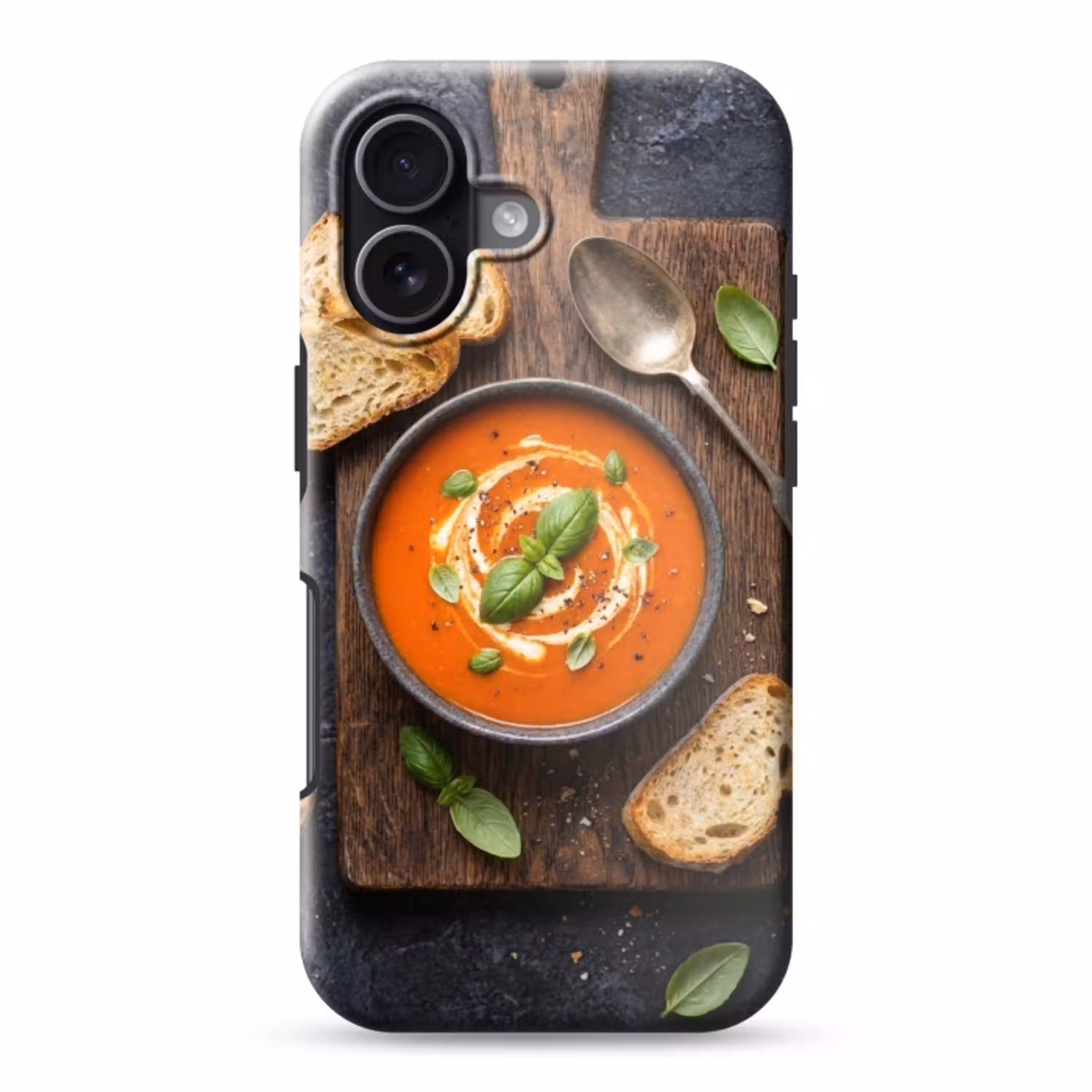 Eten - Soep - Basilicum - Rustiek - Rood Toughcase MagSafe Apple iPhone 17 klein -3d