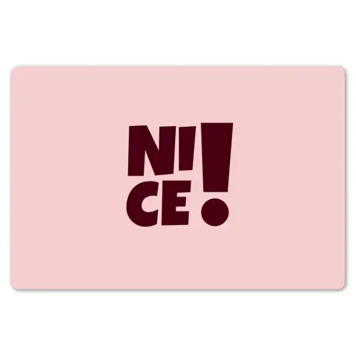 Nice - Uitroepteken - Roze Placemat vinyl groot -zzsfeer1_Kitchenyeah-website