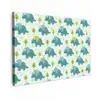 Triceratop - Blauw - Stippen - Boompjes canvas 2cm klein -z3d
