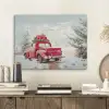 Auto - Rood - Cadeaus - Winter - Sneeuw - Kerst PET vilt klein -sfeer1