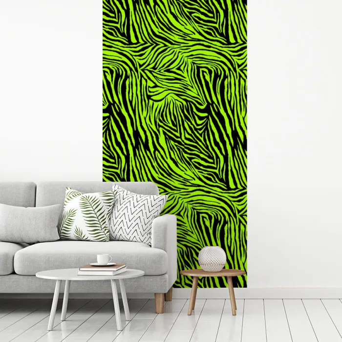 Groen - Zwart - Zebra fotobehang vinyl groot 64 -woonkamer