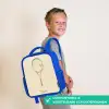 Een tennisracket in beige tinten Kinderrugzak - Blauw middel -sfeer3_NL
