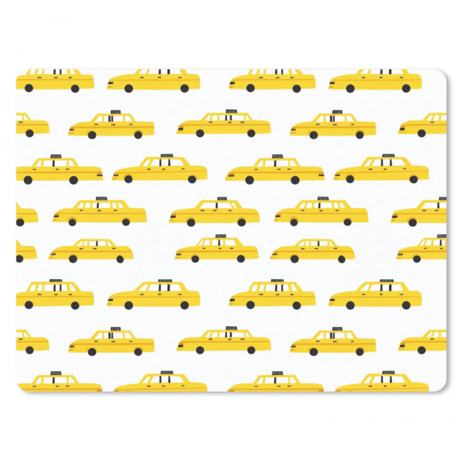 Taxi - Iconisch - Geel muismat rubber klein 262 -3d