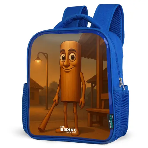 Tung Tung Tung Sahur Kinderrugzak - Blauw middel -schuin