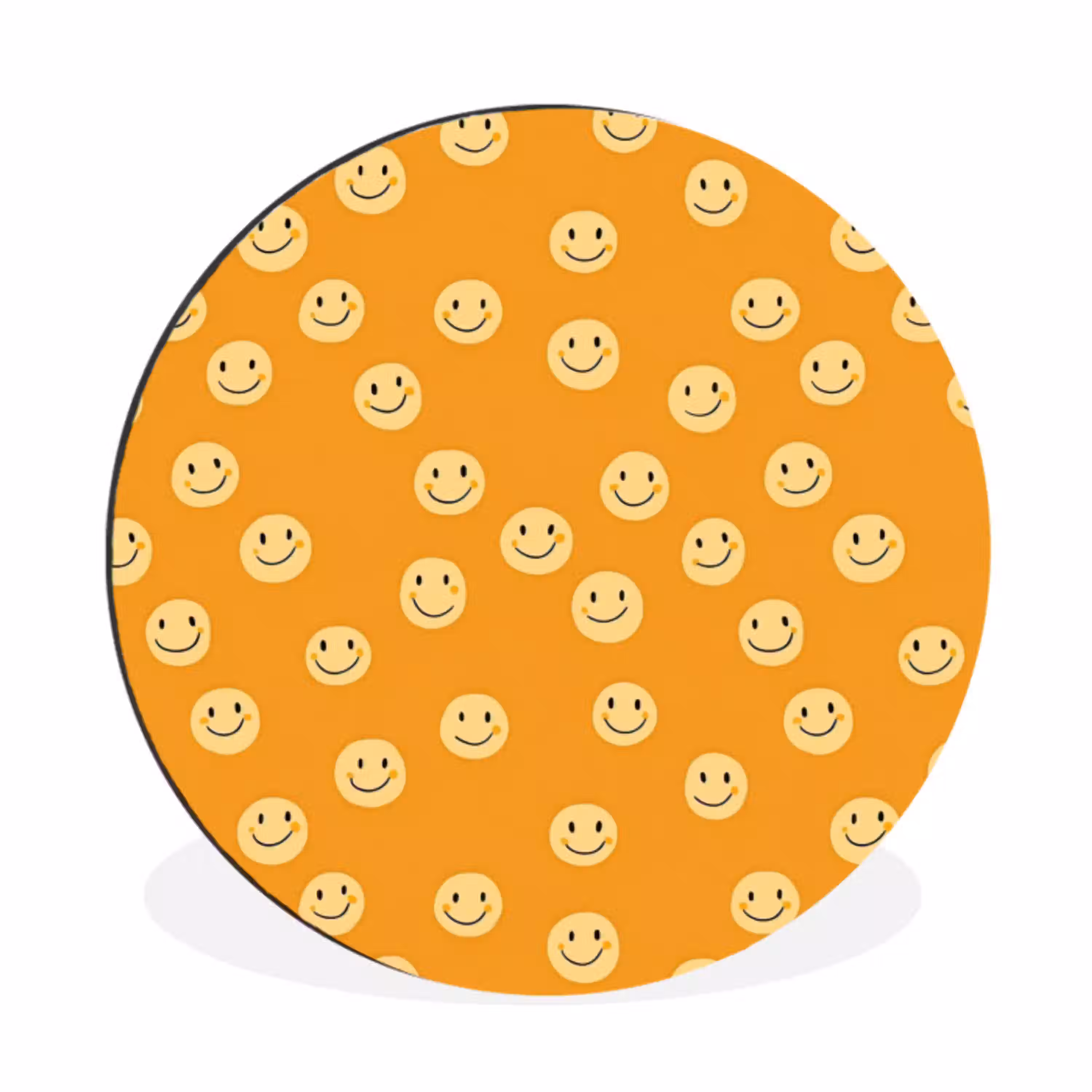 Smileys - Retro - Heel Wandcirkel aluminium klein 190 -3d