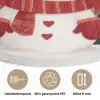 Kerstgroet - Sneeuw - Rood Akoestische PET Vilt - Rond klein -closeup_NL