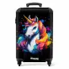 Eenhoorn met kleurrijke graffiti NBS - Handbagage koffer - Unisex middel -productfoto_recht