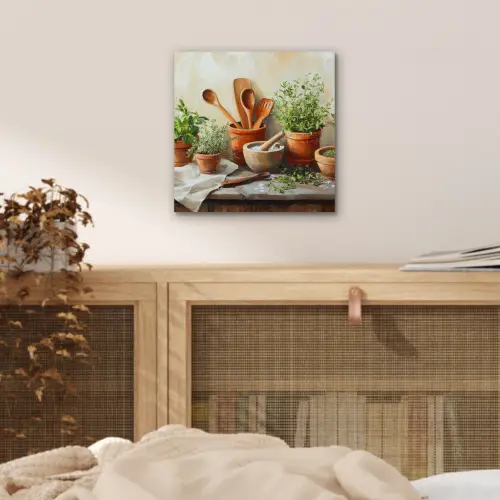 Potten - Kruiden - Hout aluminium wit klein -sfeer3