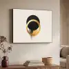 Abstract ontwerp - Zwarte cirkel - Verfvlekken Textielframe zwart klein -sfeer3