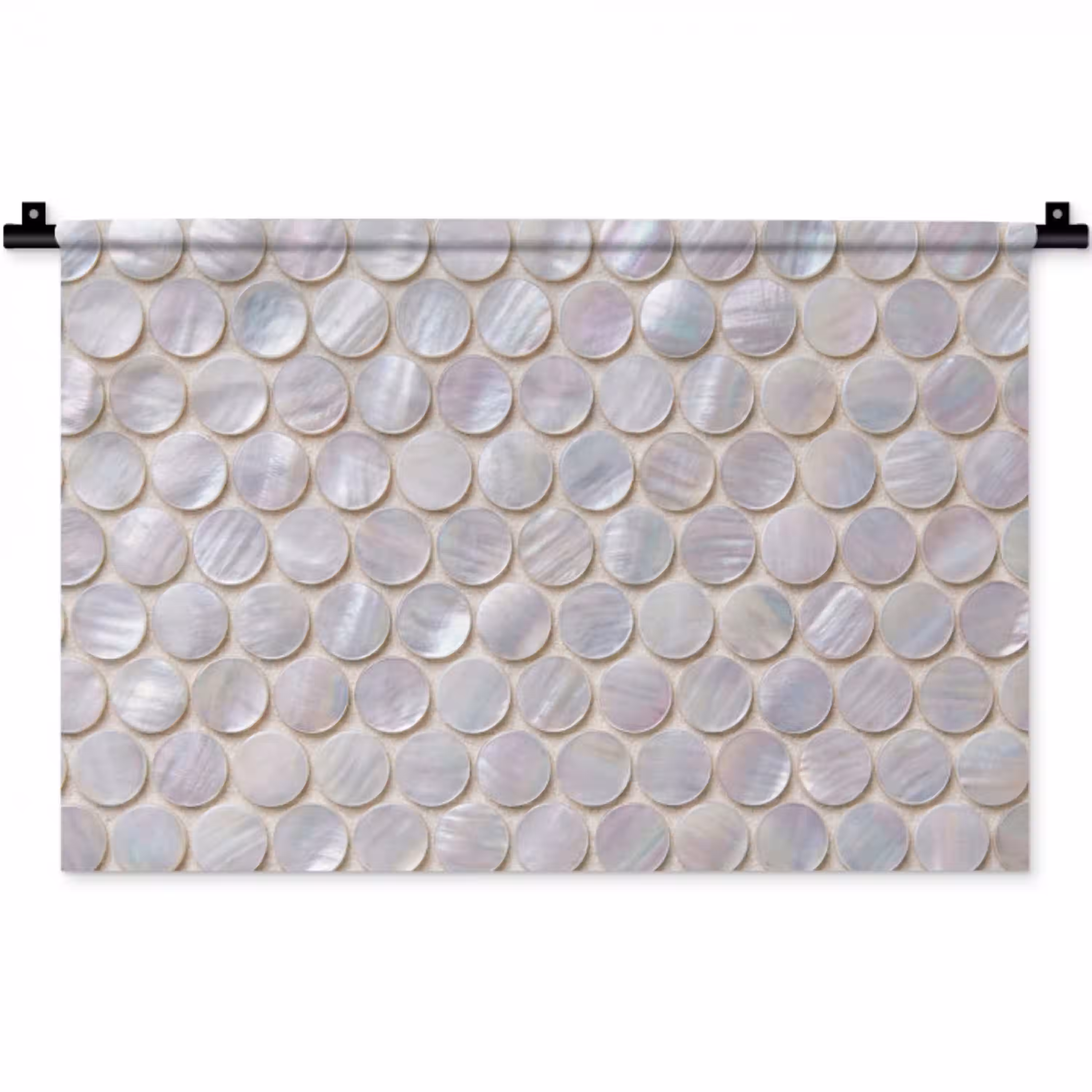 Patroon - Cirkels - Abstract - Modern - Wit Wandkleed katoen klein -zz3d