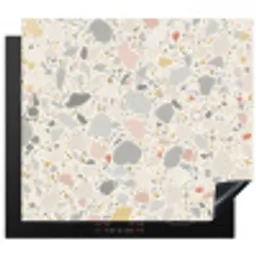 Patronen - Licht - Terrazzo - Decoratie Inductie beschermer vinyl 3mm middel -3d