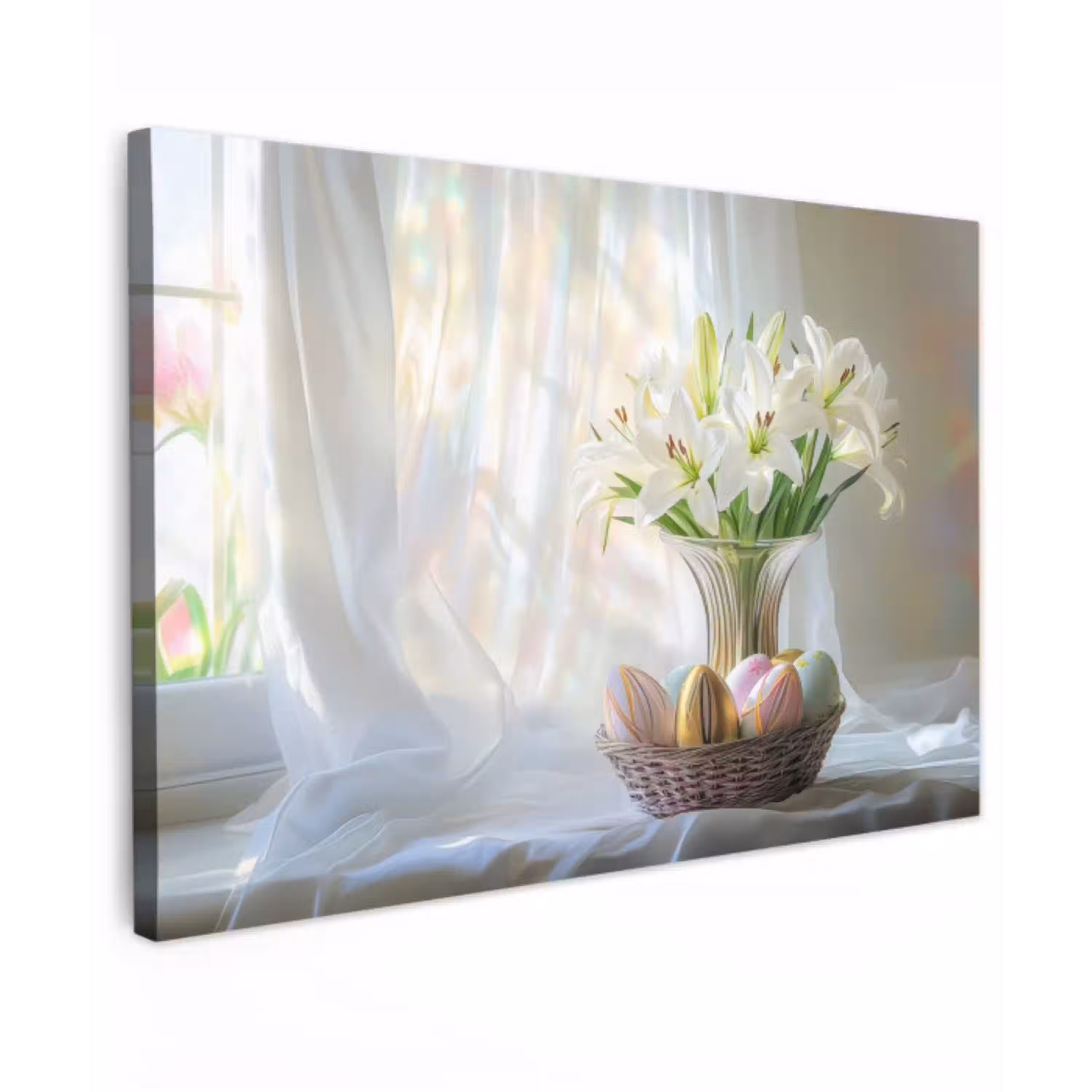 Vaas - Eieren - Bloemen canvas 2cm klein -z3d