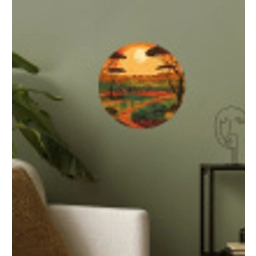Landschap - Afrikaans - Zon Wandcirkel behangsticker klein -sfeer2