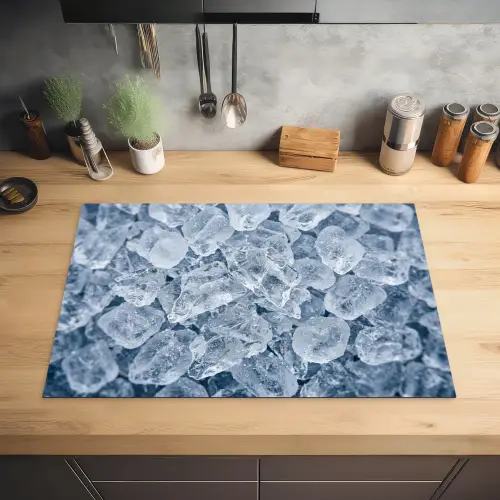 Ijsblokjes - Water - Blauw Inductie beschermer vinyl 3mm klein -sfeer5