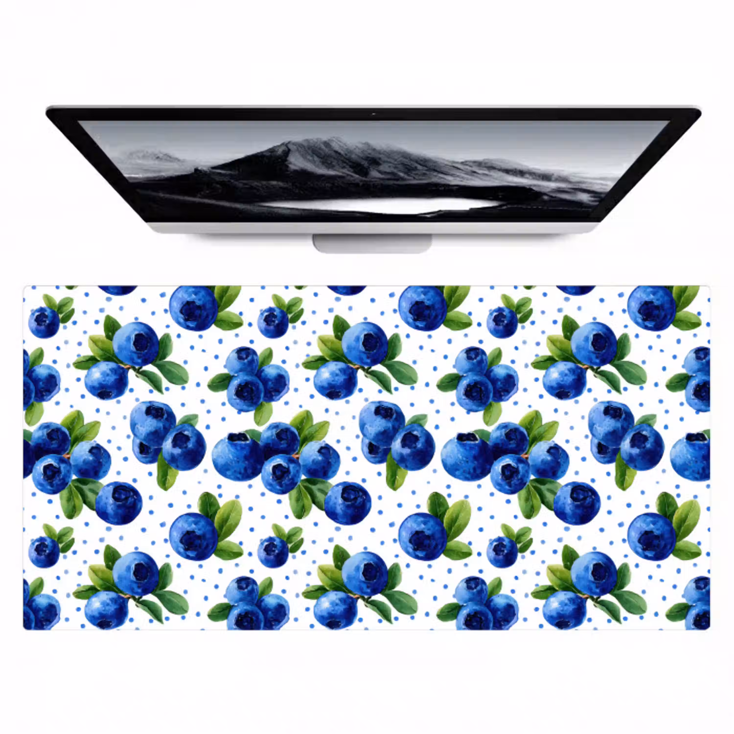 Bessen - Patroon - Blauw Muismat XXL klein 681 -zzz3d