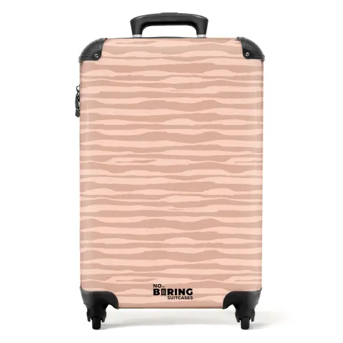 Horizontale strepen op beige achtergrond NBS - Handbagage koffer - Kinderen Unisex middel -productfoto_recht