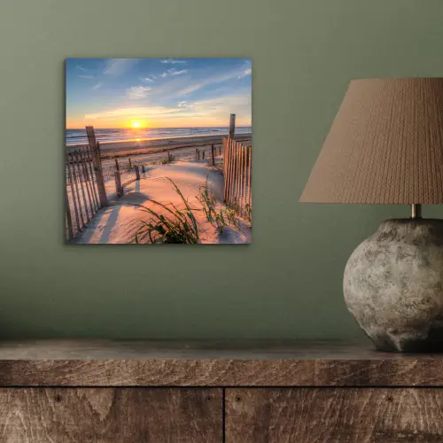 Strand - Zee - Duin - Zonsondergang - Landschap aluminium wit klein -sfeer2