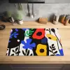 Bloemen - Bladeren - Abstract - Zwart Inductie beschermer vinyl 3mm klein -sfeer5
