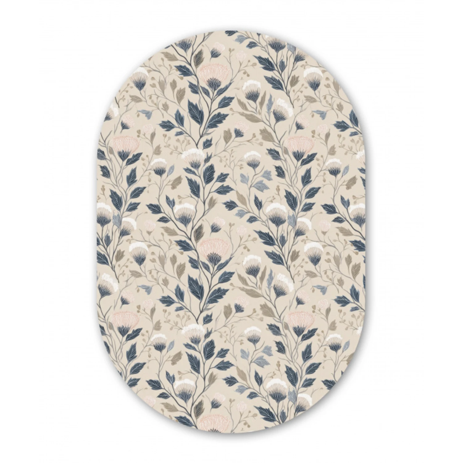 Klassiek - Botanisch - Kleurrijk Wandcirkel Ovaal Forex klein 630 -3d