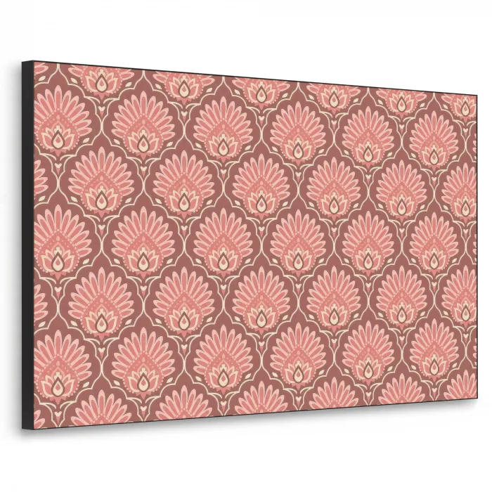 Waaiermotief - Patroon - Roze Textielframe zwart klein -3d