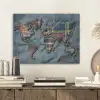 Wereldkaart - Denim - Textiel PET vilt klein -sfeer1