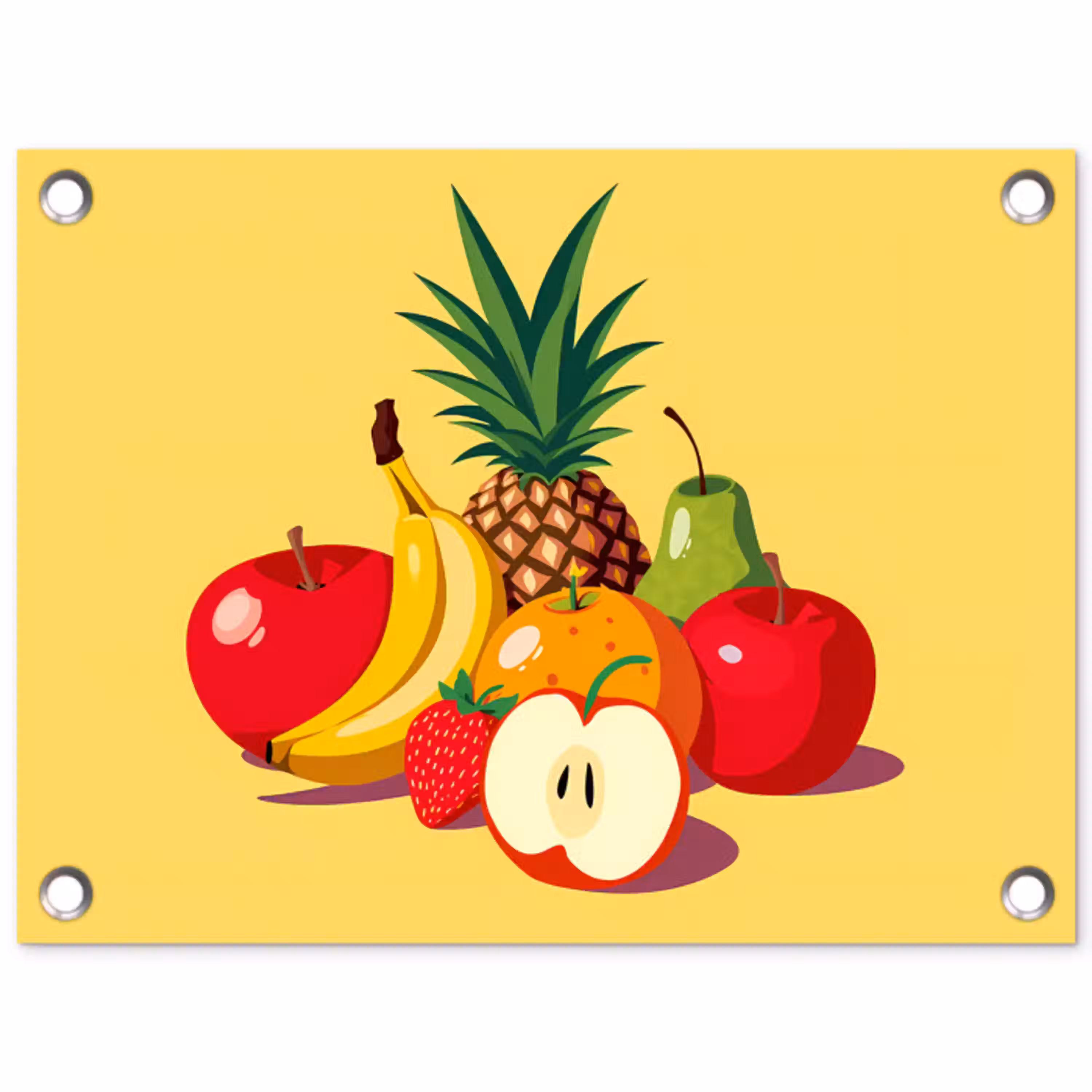 Fruit - Illustratie - Kleurrijk tuinposter los doek klein -3d