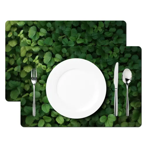 Groen - Bladeren - Kartel - Zonlicht Placemat vinyl groot -zzsfeer2_Kitchenyeah-website