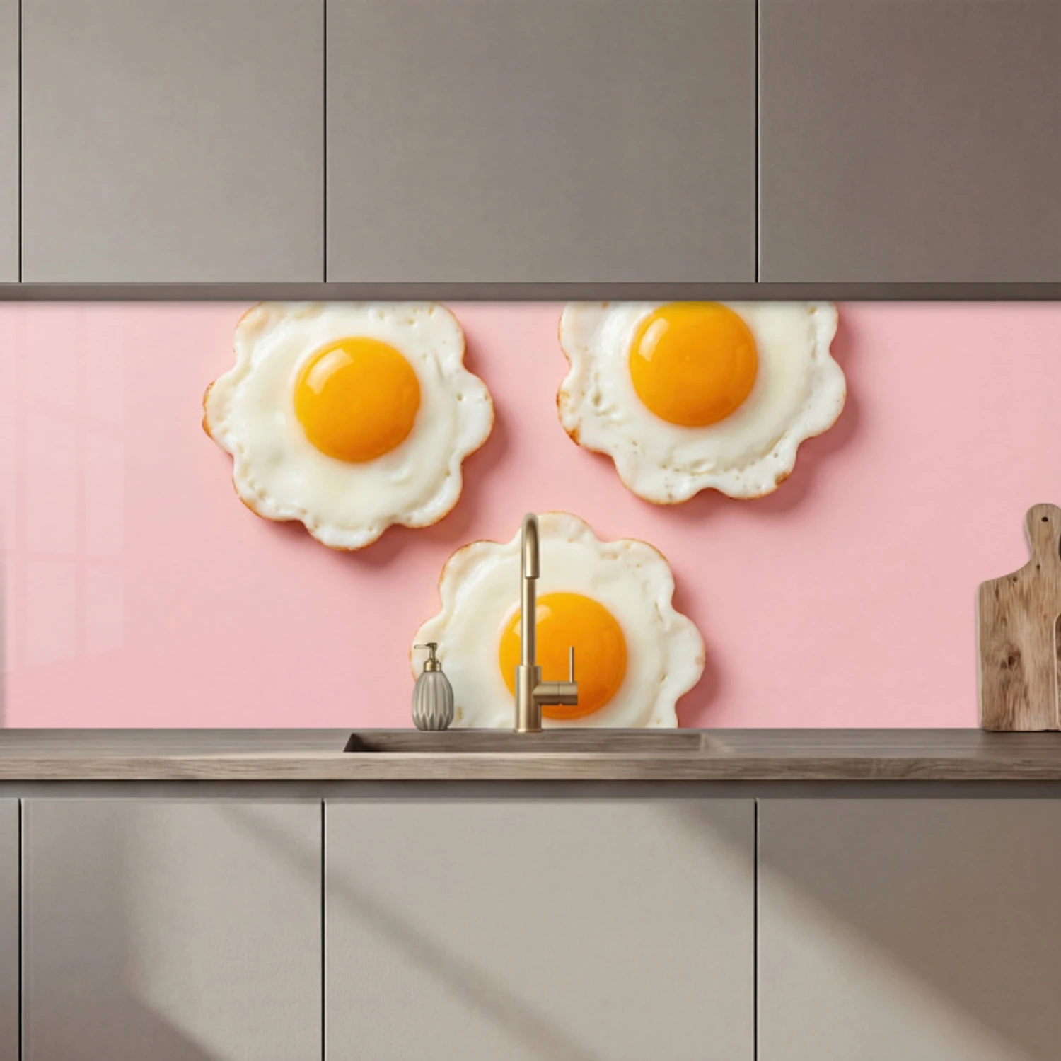 Eieren - Bloem - Roze keuken achterwand 2 middel zz_3dshopping