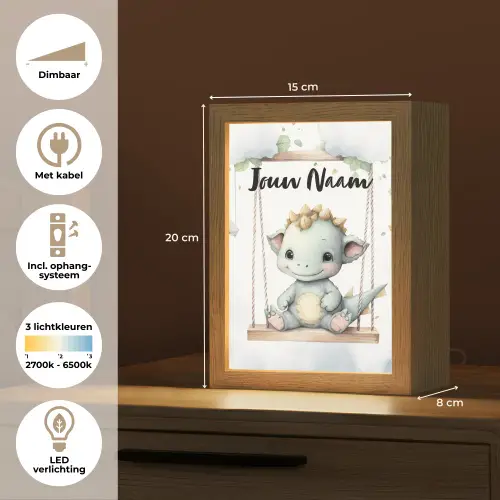 Draak - Baby dier - Kinderen Light Box met kabel (Kinderlampje) klein -USP_NL