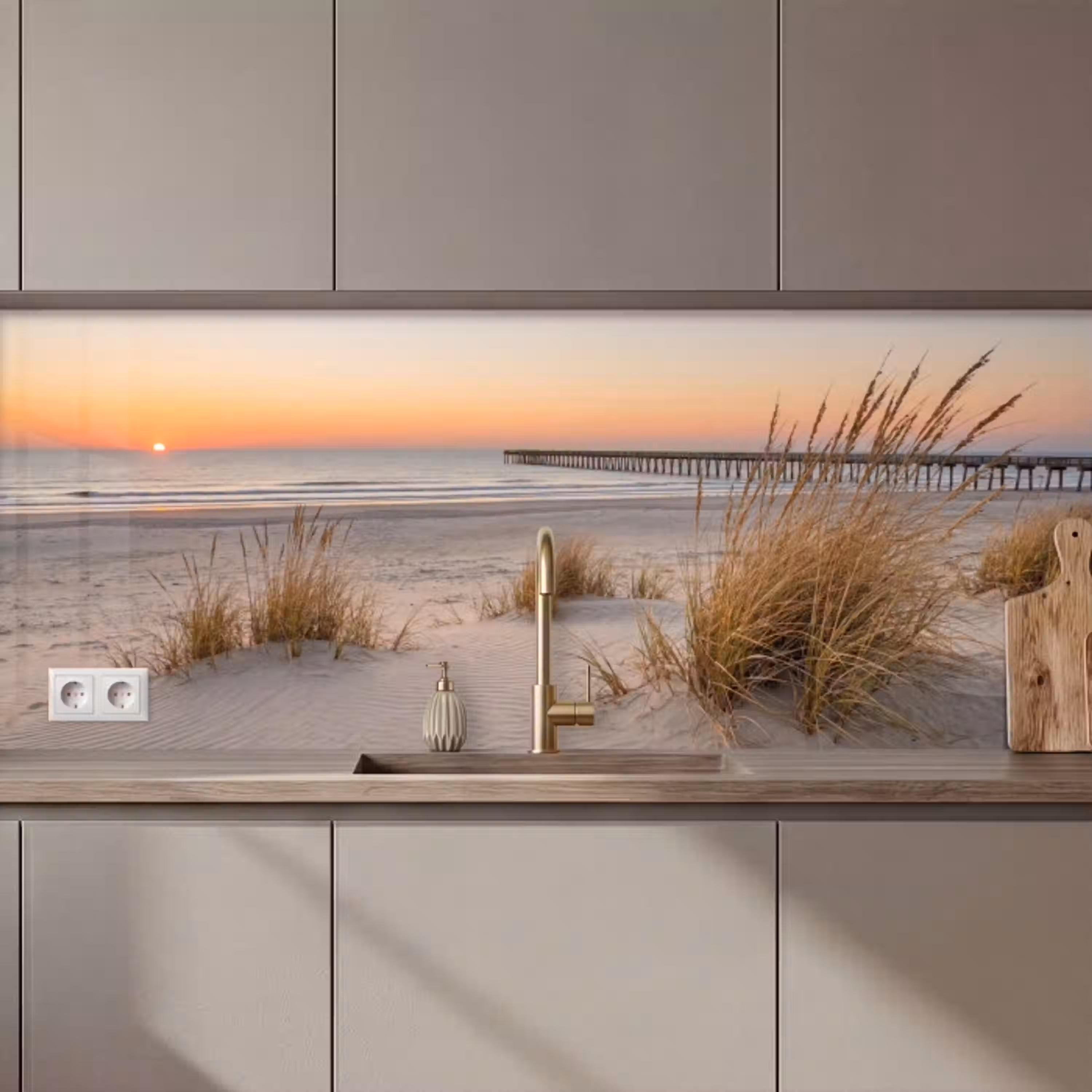 Pier - Zonsondergang - Strand keuken achterwand 2 middel zz_3dshopping