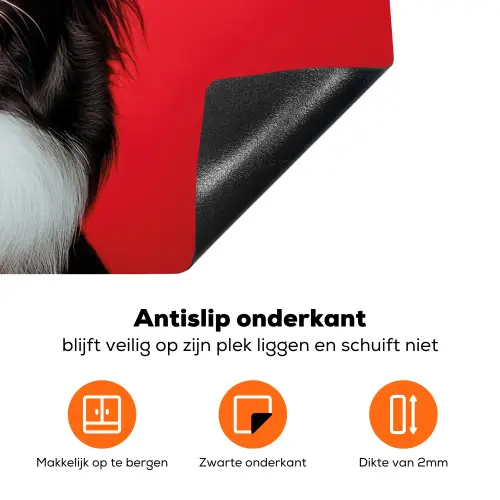 Hond - Hartjesbril - Loveyou - Rood Inductie beschermer vinyl 3mm klein -zzzzzzz-td-onderkant