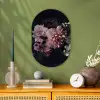 Bloemen - Vintage - Pastel - Zwart - Boeket Wandcirkel Ovaal Forex klein -sfeer2