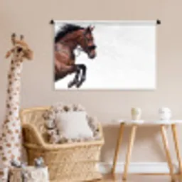 Paard - Springen - Modern Wandkleed katoen middel -wsfeer5_kind