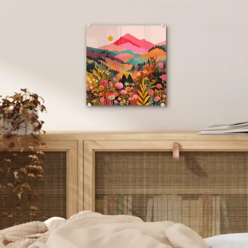 Zonsondergang - Bergvallei - Contrast plexiglas 5mm klein -sfeer4