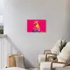 Haan - Kleurrijk - Kimono - Roze Tuinposter op houten frame 2 cm dik klein -sfeer1