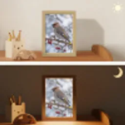 Pestvogel - Bessen - Winter - Natuur Light Box met kabel (Kinderlampje) klein -sfeer3_kind
