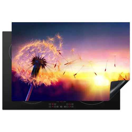Paardenbloem - Bloemen - Zonsondergang - Horizon - Nacht Inductie beschermer vinyl 3mm klein -3d