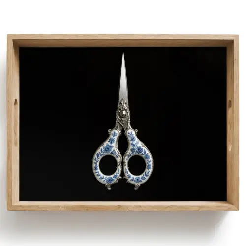 Schaar - Delfts blauw - Zwart Dienblad Rechthoek middel -z3d_shopping