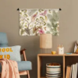 Vogels - Tropisch - Botanisch - Roze Wandkleed katoen klein -wsfeer4_kind