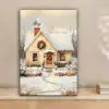 Kerst - Huis - Winter - Sneeuw canvas 2cm klein -sfeer1