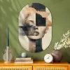 Goud - Vrouw - Rechthoeken Wandcirkel Ovaal Glas middel -sfeer2