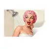 Vrouw - Douche - Roze Muursticker klein -3d