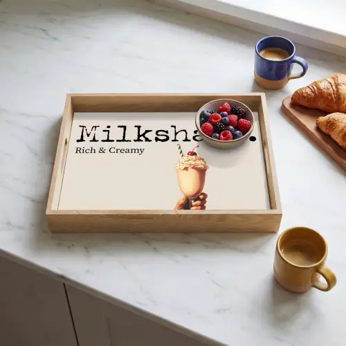 Milkshake - Kers - Rietje Dienblad Rechthoek middel -sfeer2