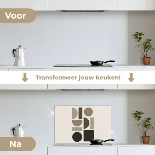 Natuurlijke tinten - Grafisch - Verticale compositie keuken achterwand spatscherm klein -voor_na_NL